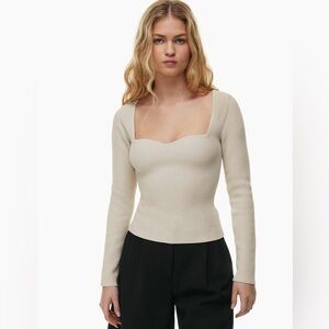Aritzia Cream Long Sleeve Top